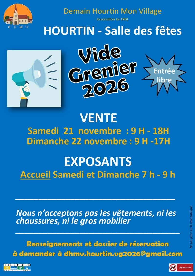 Vide grenier à Hourtin 21 et 22 novembre 2026